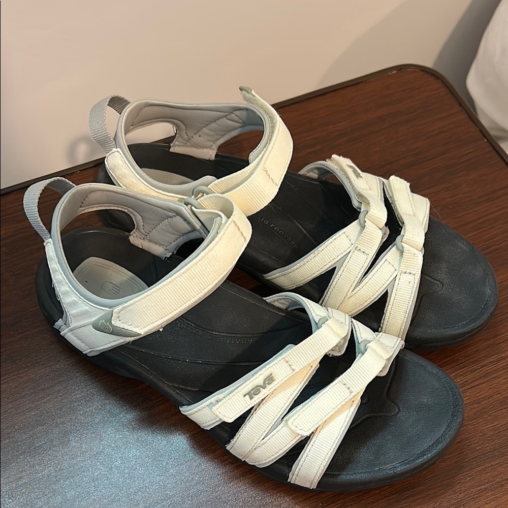 Women’s Teva Off White Velcro Strap Sandals - Picture 3 of 6